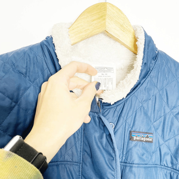 Patagonia Reversible Dream Song Jacket blue puffer plush fleece womens small xs - Picture 5 of 7
